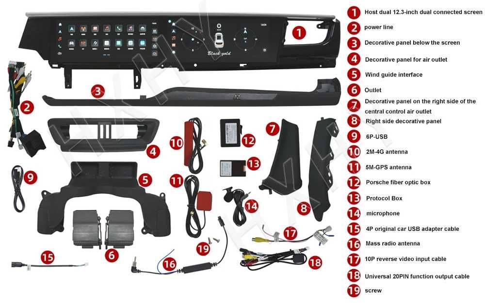 Radio Ecra Duplo Porsche Macan (até 2017) NOVO
