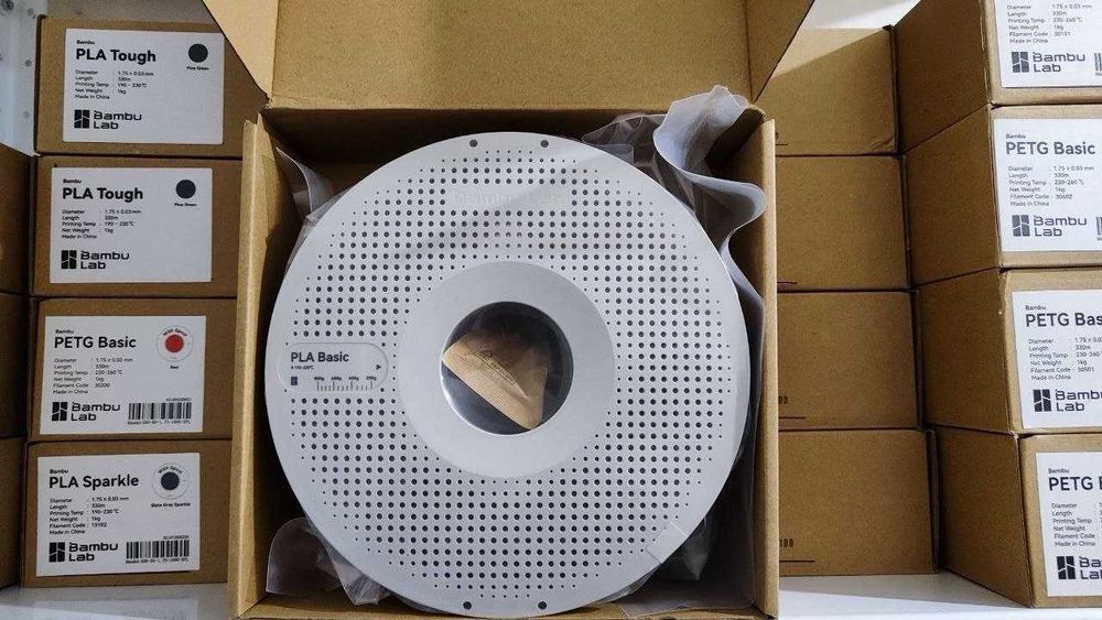 Оригінальний пластик Bambu Lab для 3D-принтерів | PLA, PETG, ABS | 1 кг | Refill та Spool