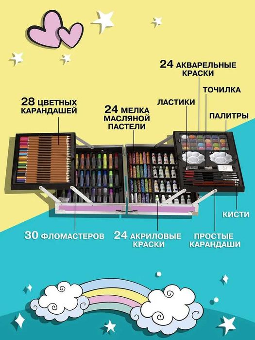 Набор для рисования. Чемоданчик юного художника (145 предметов),