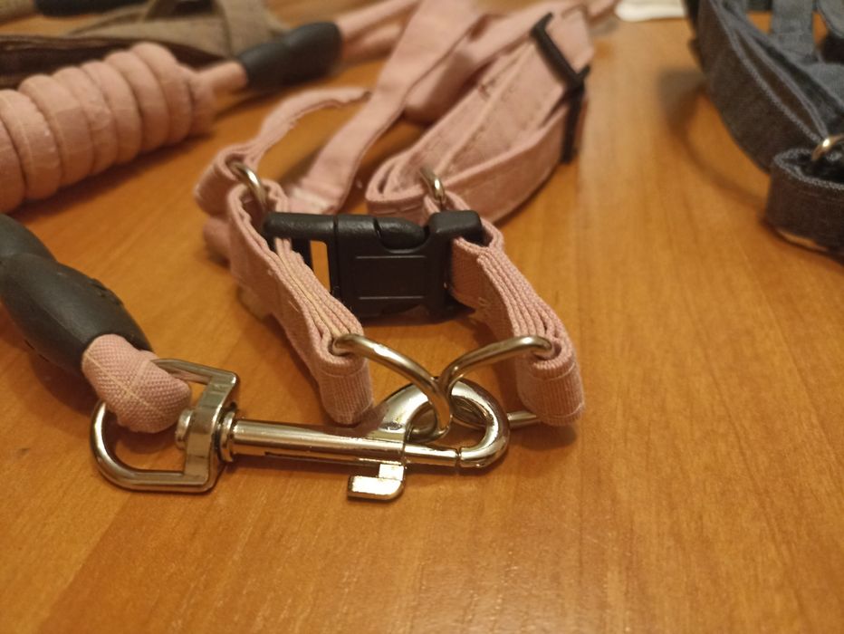 Шлейка поводок ошейник для  кота собаки с бубенцом