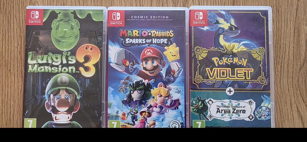 Gry nintendo Pokemon Violet , Luigi Mandion , Mario + Rabbids