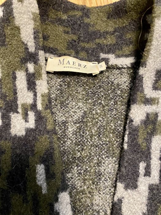 Wełniany kardigan sweter moro Maerz Muenchen xs virgin wool