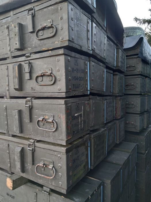 Skrzynie wojskowe drewniane transportowe