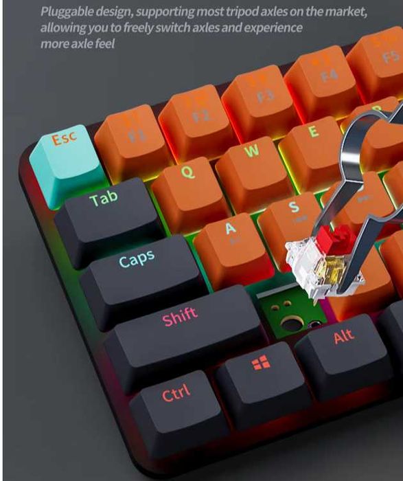 Механічна клавіатура [61-key] RGB-підсвітка / червоні світчі / хотсвап