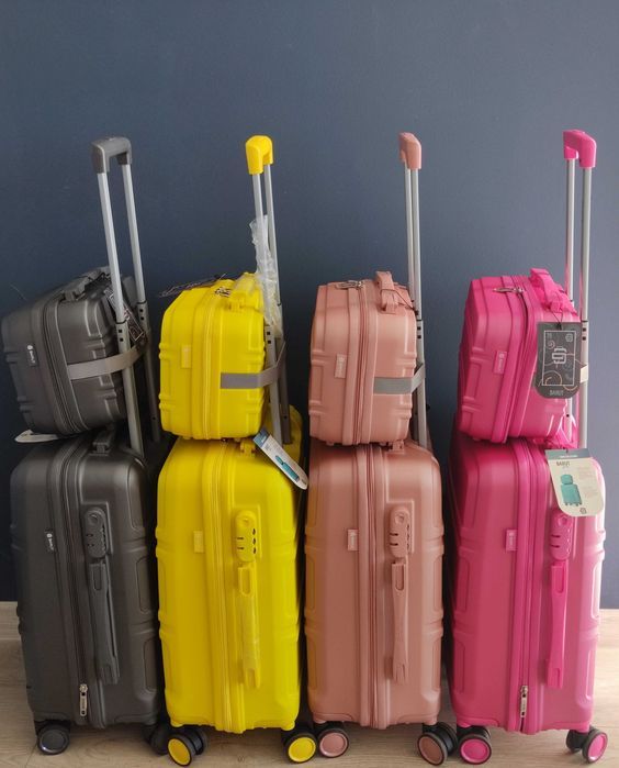 WALIZKA PODRÓŻNA Z Kuferkiem Bagaż Walizka Kabinowa Wzmacniana KOLORY-