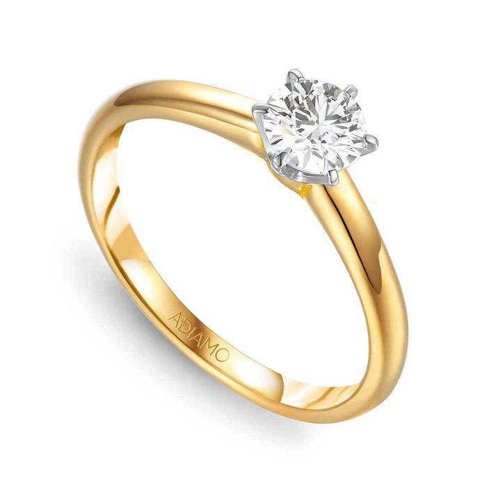 Złoty pierścionek z diamentem laboratoryjnym R58829 YW 1,03ct