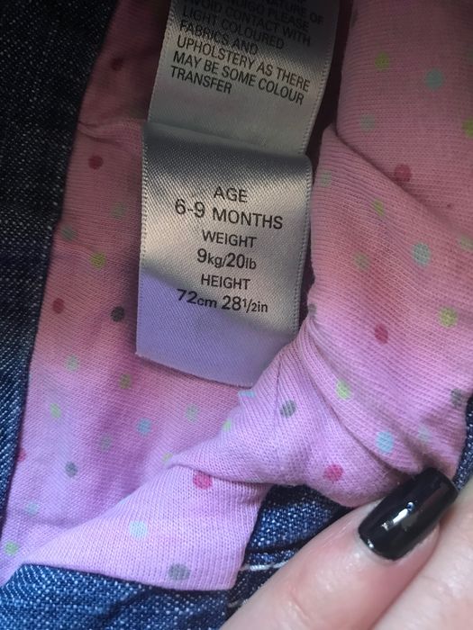 Urocze spodenki jeansowe 74/ 6-9 miesięcy