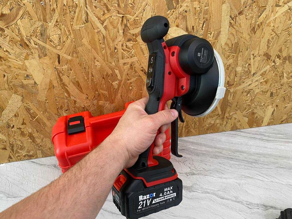 140 мм Віброприсоска Shijing 9395 + Акб 4.0Ah біла гума | з Дисплеєм