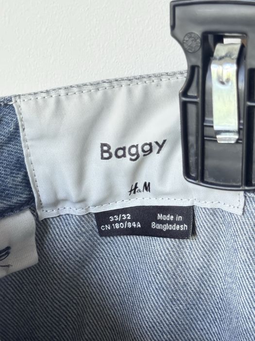Granatowe spodnie/jeansy H&M - baggy fit