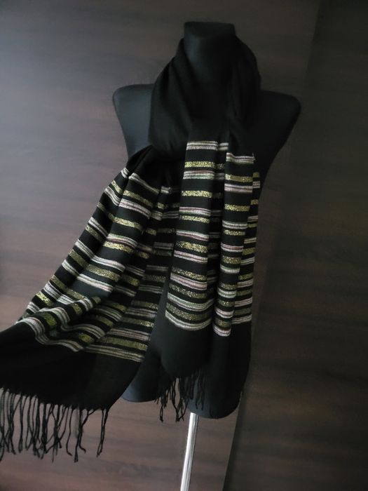 Pashmina włoska, szeroki szal chusta 170 cm x 70 cm,
