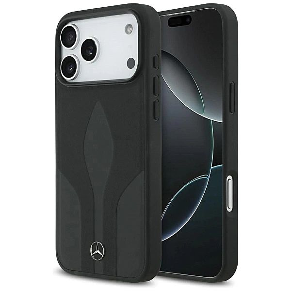 Etui Mercedes Leather The Move MagSafe na iPhone 17 Pro Max - czarne