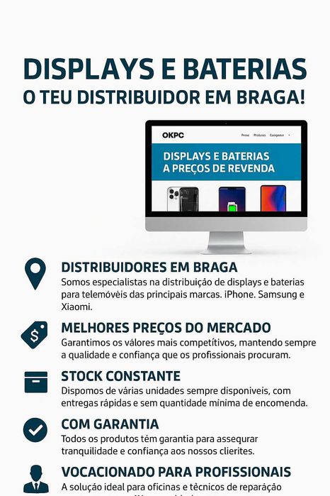Displays e Baterias Iphone - Todos modelos Samsung Xiaomi [Revenda]
