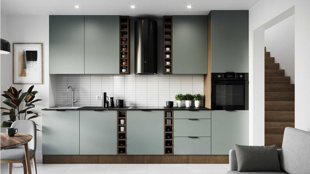 Nowoczesna Kuchnia Modułowa Sorento Green. Różne Kolory. Wybór Szafek