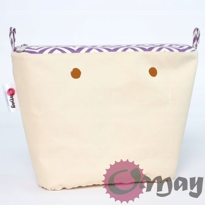 organizer OBAG STANDARD romby beżowo fioletowe 2 kieszenie wkład OMAY