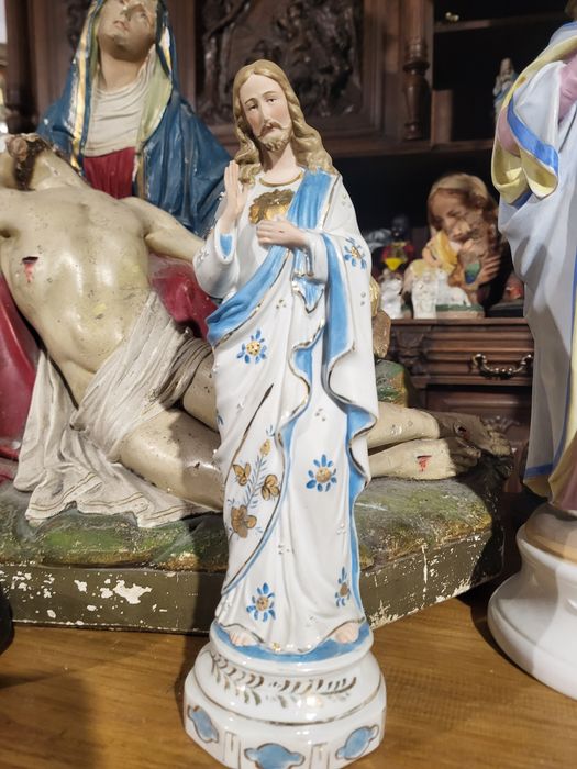 Pan Jezus biskwit figurka Najświętsze Serce
