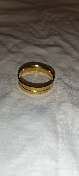 Obrączka męska stał chirurgiczna 316L złota rozmiar 13