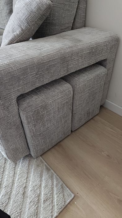 Sofá cama com baú e chaise longue