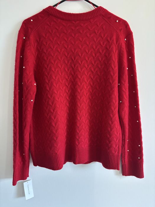 Sweter kardigan 100% kaszmir naturalny dwuwarstwowy 2-ply rozmiar S
