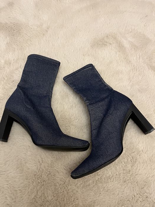 Стильні вінтажні джинсові ботильйони-чулки