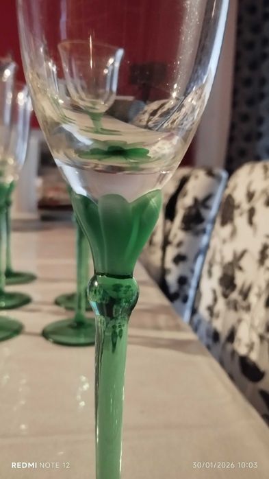 8 copos de cristal húngaro Ajka