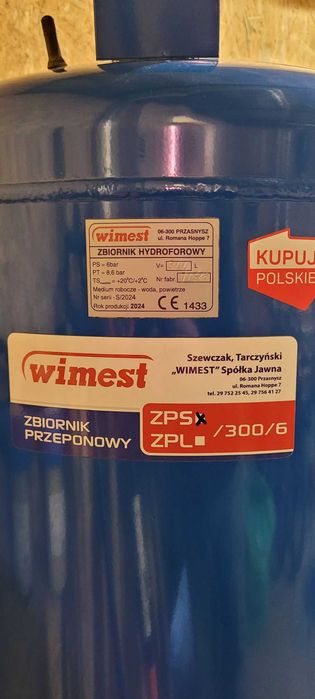 Studnia Hydrofor przeponowy Wimest 300L NOWY