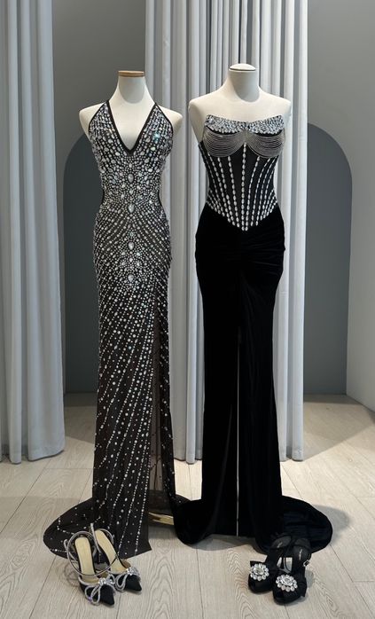 Сукня чорна зі шлейфом корсетна