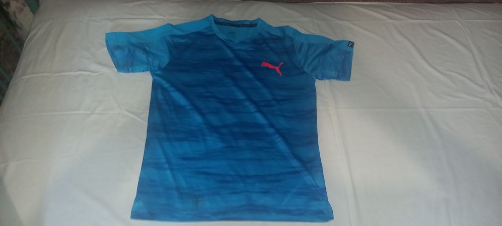 Спортивная футболка Puma dryCELL оригинал | Синяя футболка Пума для бега, зала, р. S
