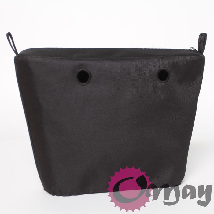 Czarny organizer do OBAG STANDARD eko zamsz SZTYWNY 2 kieszenie OMAY