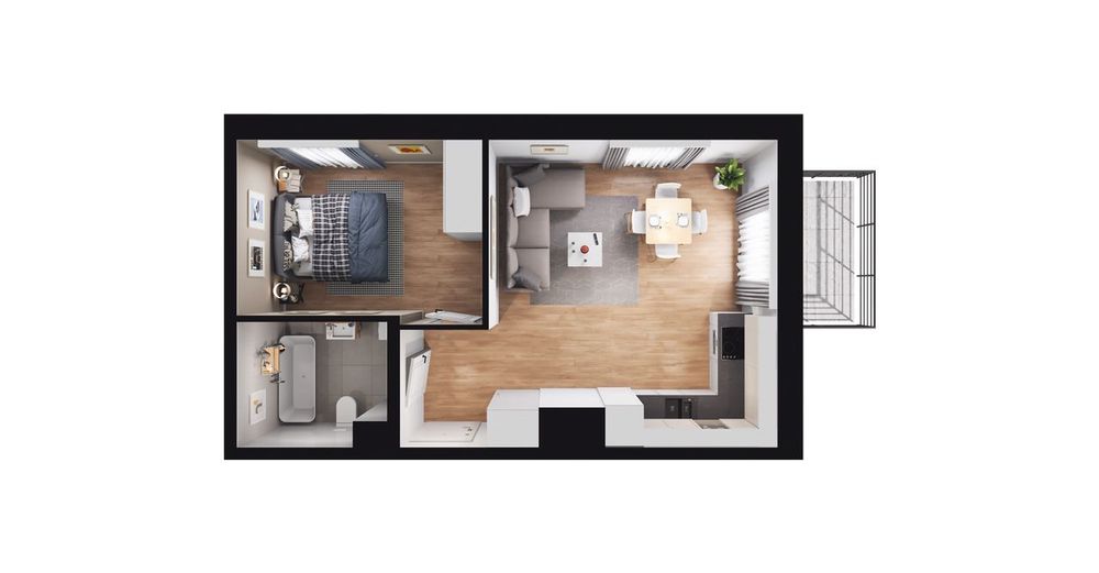 2-pokojowe mieszkanie 37m2 + balkon
