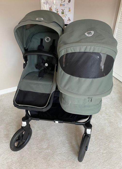 Wózek Bugaboo Donkey 5 Duo forest green + 2 moskitiery – idealny stan !!!