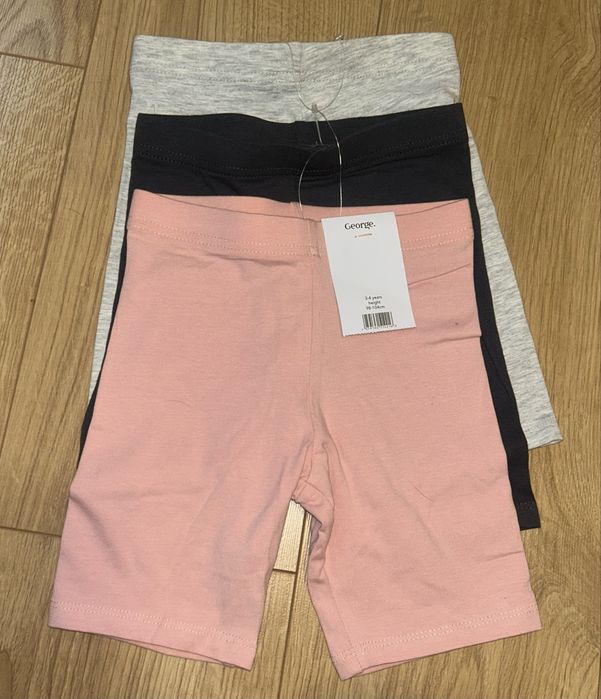 3 pary krótkich legginsów dziewczęcych George