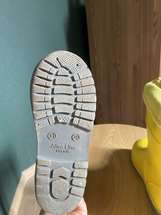 Резинові жовті чоботи з утеплювачем 30-30,5-31 р. Alisa Line