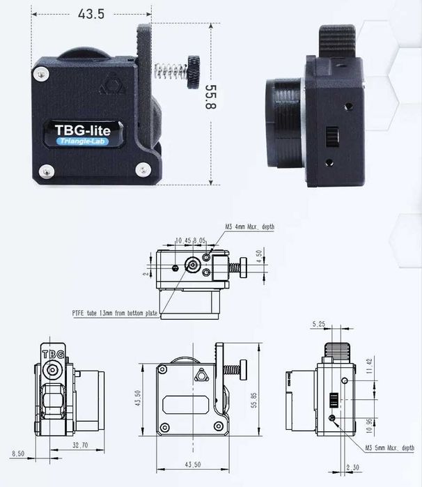 Кращий екструдер TBG-lite дірект, для Ender та Elegoo 3D прінтерів