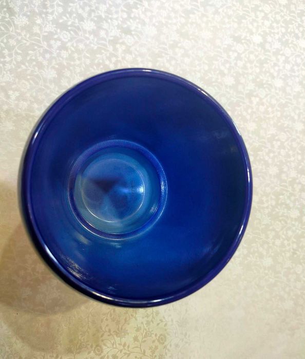 Osłonka ceramiczna na kwiaty storczyk granatowa