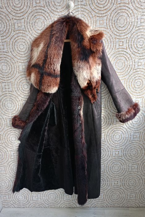 Шикарное женское натуральное пальто - дубленка, итальянский бренд Nur