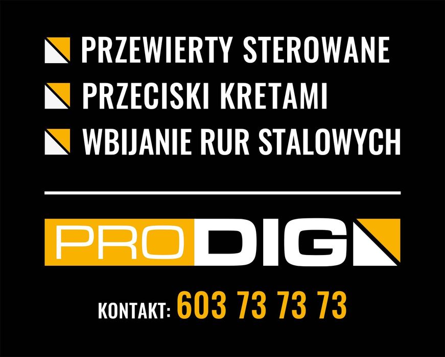 Przeciski pod drogami, przewierty sterowane przeciski rurami stalowymi, kret, przecisk, PRODIG
