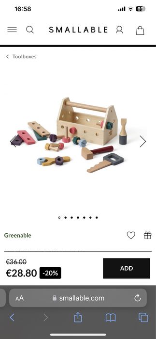 Caixa de ferramentas para criança em muito bom estado