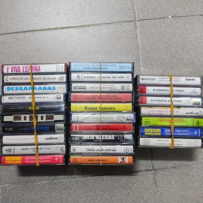 Cassetes K7 de música antiga vintage