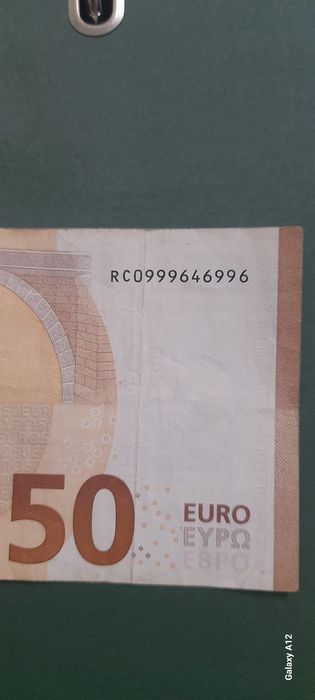 Notas euro  capicua /Números em  sequência numérica