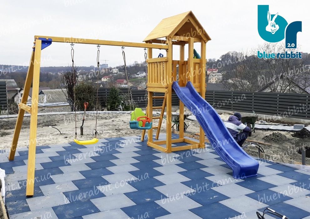 В наявності! Дитячий майданчик KIOSK + SWING (Blue Rabbit) Бельгія