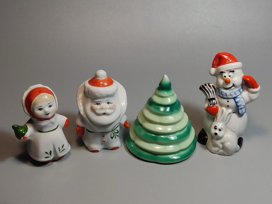 Статуэтки ДЕД МОРОЗ СНЕГУРОЧКА Ёлка Заяц Снеговик Коростень Трегубова