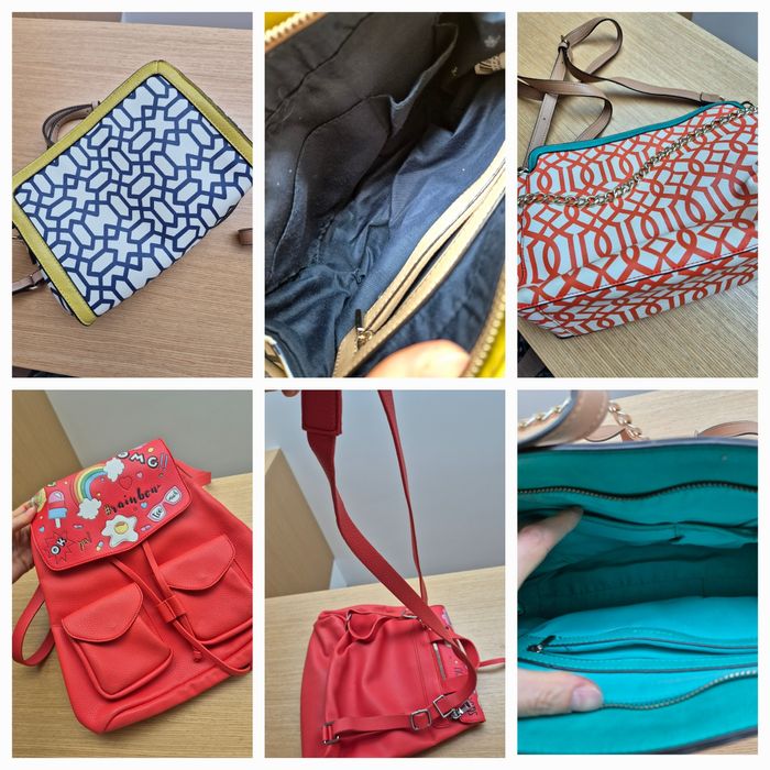 3 carteiras e mochila/saco Parfois