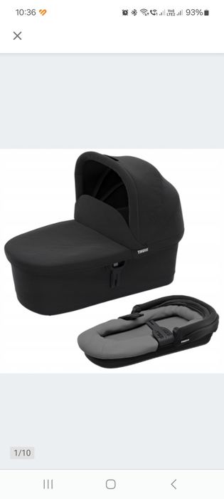 THULE Gondola Urban Glide ASSINET BLACK +adaptery składana Czarna
