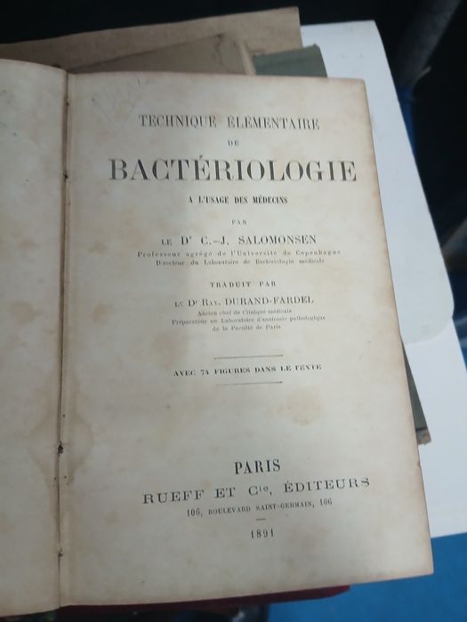 Salomonsen, Technique Elementaire de Bacteriologie  1891