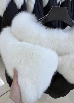 Розкішний пуховик з натуральним хутром песця куртка