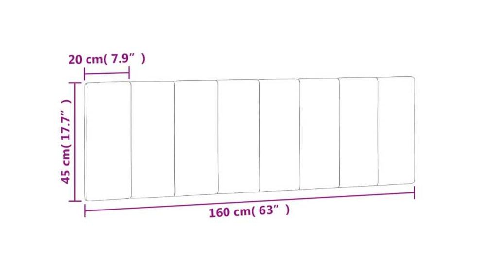 Poduszka na wezgłowie, czarna, 160 cm