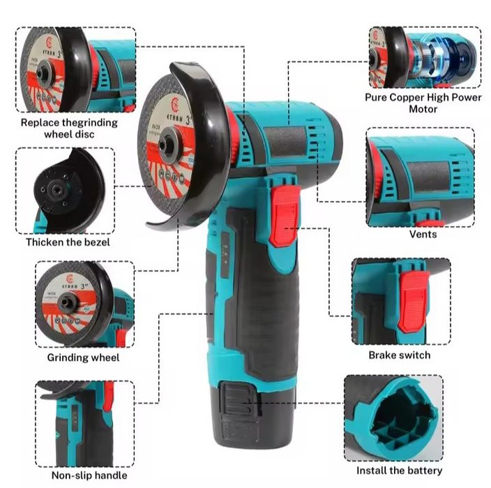 Mini Rebarbadora a Bateria