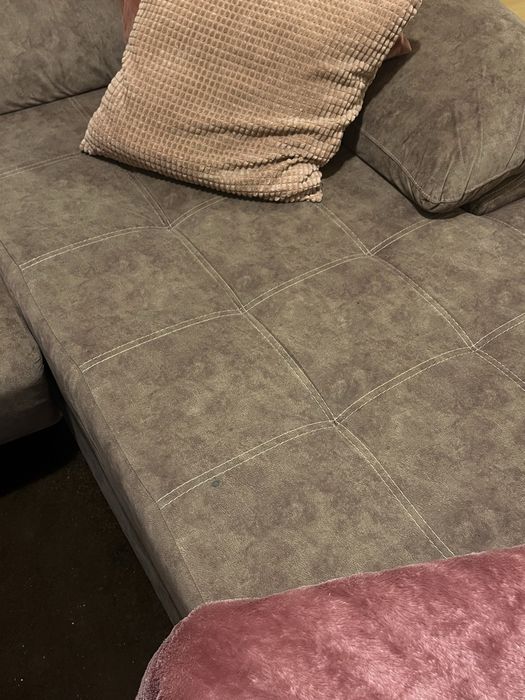 Sofá de canto - beige / castanho