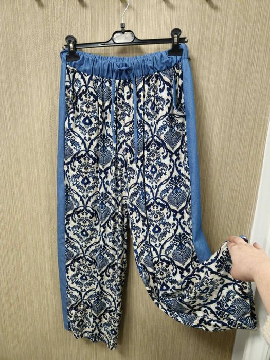 Spodnie jeans cienki, szwedy r. Uni Italy, wzory !!!