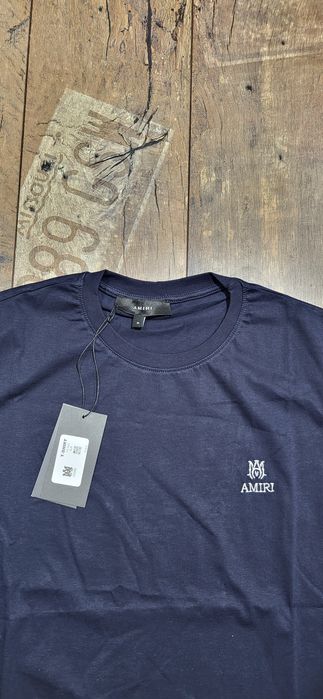 Amiri granatowa koszulka męska t-shirt bawełna premium M